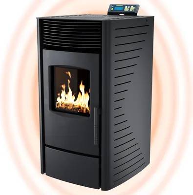 Produktbild von UMBRELLA® P9 Pelletofen 11 kW bis 220m³–Elektrokamin mit ECO-Modus,Wi-Fi Ready,Wochen-Timer & Überhitzungsthermostat für effizientes Heizen – Schwarz