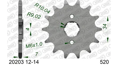 Produktbild von AFAM Standard Stahlritzel vorne 20203 - 520