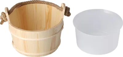 Image de 6L Sauna Bucket SPA Steam Room Accessory High Capacity Wooden Barrel for Shower Swimming Pool (seau de sauna en bois pour la douche et la piscine)