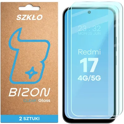 Produktbild von Gehärtetes Glas für Xiaomi Redmi 17 4G/5G, Bizon Glass Clear Duo, 2 Stück