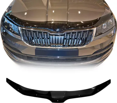 Produktbild von Motorhaube Deflektor Insekten Steinschlagschutz für Skoda Karoq 2017-2019 Dunkel