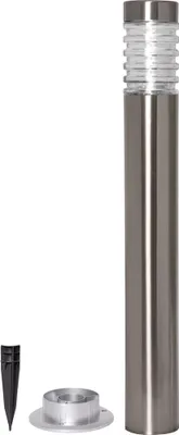 Produktbild von Star Trading 483-29 LED-Solar-Wegleuchte "Bologna" Edelstahl/Glas, ca. 15x80 cm, 1 ww LED, 20 LM, Akku, outdoor, Vierfarb-Karton