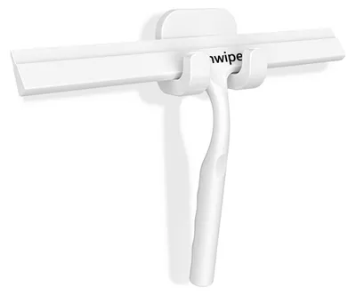 Image de Grattoir pour paroi de douche, 25 cm, avec support, couleur blanche
