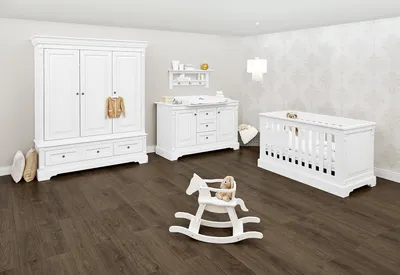 Zdjęcie produktu dla Pinolino Kinderträume 103467XG, Łóżeczko dla dziecka, Drewno, Biały