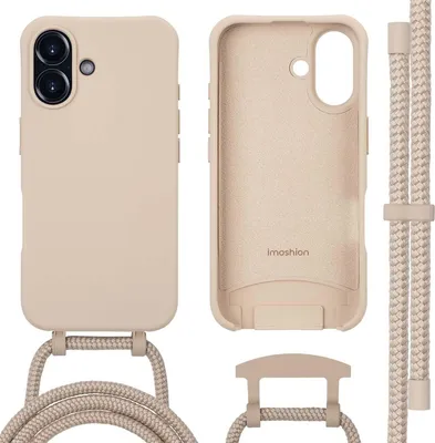 Zdjęcie produktu dla imoshion Kolorowa tylna obudowa z odpinanym paskiem z MagSafe dla Apple iPhone 16 – Nude