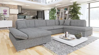 Produktbild von MIRJAN24 Ecksofa Bergen mit Bettkasten, Regulierbare Armlehnen, U-Form Schlafsofa vom Hersteller, Wohnlandschaft (Lawa 05, Ecksofa: Links)