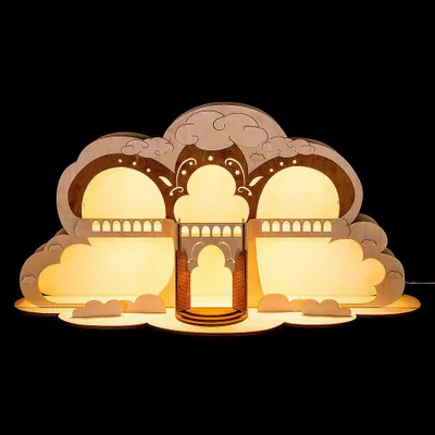 Produktbild von Schwibbogen Weihnachtsdekoration Engelhaus 55x27cm für 12 Engelfiguren