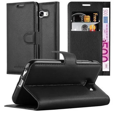 Produktbild von Cadorabo Hülle für Samsung Galaxy A3 2017 Schutz Hülle in Schwarz Handyhülle Etui Case Cover Magnetverschluss