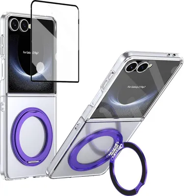 Obrázek produktu pro Pro Samsung Galaxy Z Flip7 MagSafe Integrated 360 Rotation Ring Case Purple