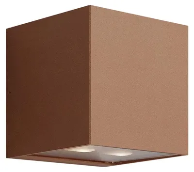 Image de Applique Asymétrique À 2 Lumières Pour Extérieur Forward, Structure En Aluminium Finition Corten, Led 3000K, 10.5W, Protection Ip54, 12X12X12 Cm