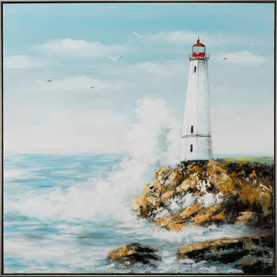 Produktbild von ArtUniverse Leinwandbild Leuchtturminsel 102,5 x 102,5 cm