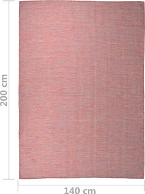 vidaXL Outdoor-Teppich Flachgewebe 140x200 cm Rot