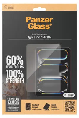 Produktbild von PanzerGlass ® Displayschutz iPad Pro 11'' (2024-2025) | Ultra-Wide Fit, Apple, Apple - iPad Pro 11'' (2024), Trockene Anwendung, Kratzresistent, Schockresistent, Transparent, 1 Stück(e)
