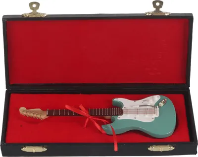 Immagine prodotto di Mini chitarra replica, modello di strumento musicale in miniatura, decorazione per la casa e l'ufficio