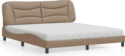 Produktbild von vidaXL Bett mit Matratze "Hvar" Cappuccino-Braun 180x200 cm Kunstleder