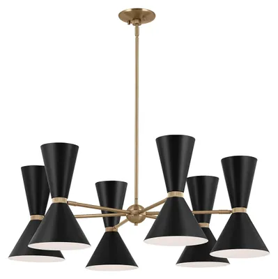Produktbild von Elstead Phix Kronleuchter E27 12-fach Schwarz und Champagnerbronze Schwarz