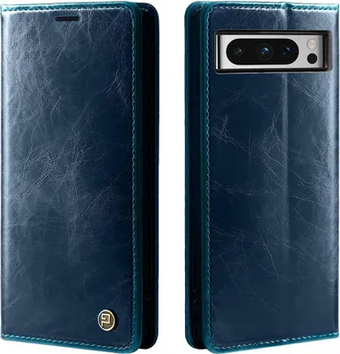 Produktbild von Handyhülle für Google Pixel 8 Pro Kunstleder Flip Cover Hülle RFID Schutz Case Kartenfach Farbe: Blau