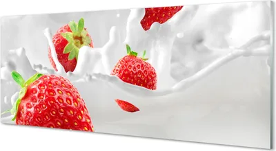 Produktbild von Glasbilder 125x50 Wandkunst Erdbeermilch