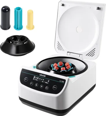 Immagine prodotto di Macchina centrifuga VEVOR 100-2100 xg Macchina centrifuga da laboratorio elettrica RCF con 1 rotore per tubi da 2/5/10/15/50 ml, regolabile a 500-4000 giri/min, a basso rumore per esperimenti di laboratorio