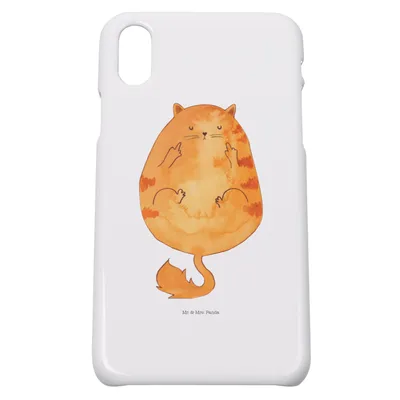 Produktbild von Mr. & Mrs. Panda Iphone 10 Handyhülle Katze Frühaufsteher - Weiß - Geschenk, Hülle, Mittelfinger, Kaffee, Handy, Katzen, Cover, X, Lustig