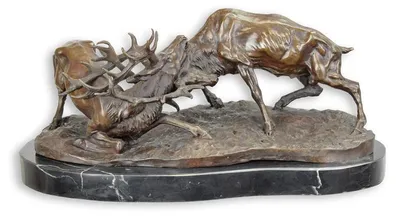 Produktbild von A Bronze Sculpture Of Two Fighting Stags