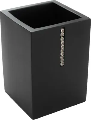 Produktbild von Bagnoxx Zahnputzbecher Schwarz Schwarz 7 x 7 x 10cm Zahnbürstenbehälter, Aufbewahrung für Zahnpasta
