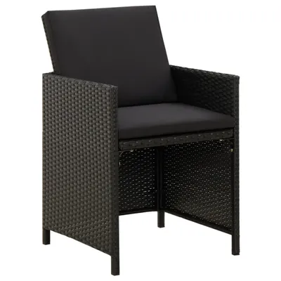 Immagine prodotto di Sedie da Giardino con Cuscini 2 pz in Polyrattan Nere