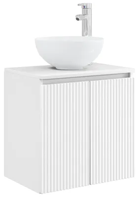 Image de Vanité de lavabo mural Blanc 49,5 x 35 x 63 cm