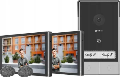 Zdjęcie produktu dla Zestaw wideodomofonowy 2-rodzinny Ezviz Hp7 Jeden rozmiar