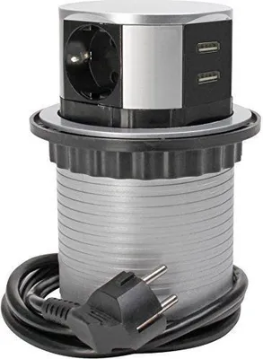 Produktbild von Kopp 229005011, 1,4 m, Drinnen, Typ F, IP20, 1,5 mm², Schwarz, Silber