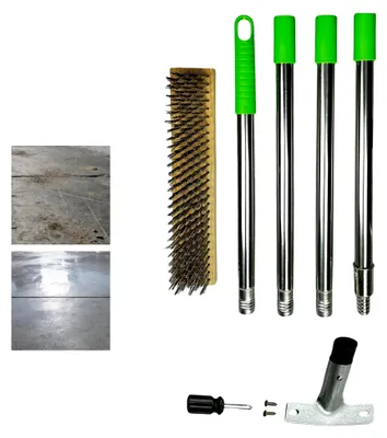 Produktbild von Drahtbürsten für Reinigungsarbeiten, Edelstahlgriff, abnehmbar | Bodenreinigungsbürste und Außenbesen für Hof, Garage, Haus und Außenbereich