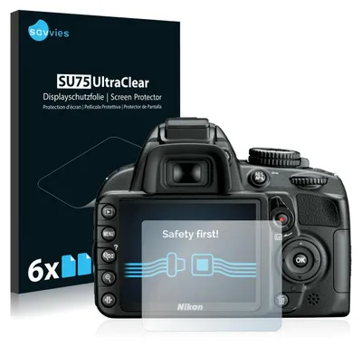 Produktbild von 6x Für Nikon D3100 Schutzfolie Savvies Displayschutz Display Schutz Folie Klar Transparent