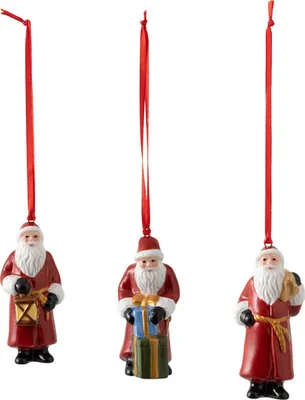 Produktbild von Villeroy & Boch Nostalgické ozdoby: Ornamente Santa Claus Set 3tlg. 8cm A U S L A U F