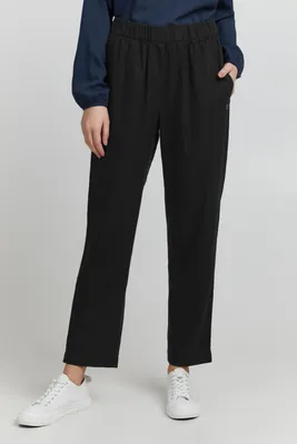 Produktbild von OXMO OXAlfa Damen Leinenhose Hose Stoffhose mit elastischem Bund Regular Fit