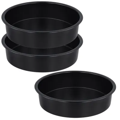 3er-Set runde Kuchenformen, 21,5 cm, Antihaft, Kohlenstoffstahl
