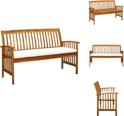 Produktbild von vidaXL Gartenbank mit Kissen 147 cm Massivholz Akazie -  Gartenbänke