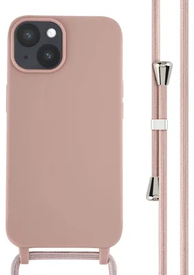 Imagen del producto de Funda de Silicona con Cuerda para Apple iPhone 14 - Sand Pink