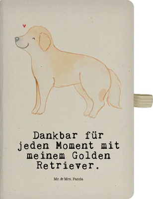 Produktbild von Mr. & Mrs. Panda Tagebuch Golden Retriever Moment - Transparent - Geschenk, Goldie Hund, Adressbuch, notizbuch a4, Kladde, Journal