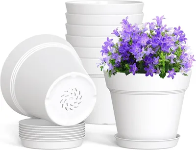 Produktbild von Blumentopf 15 cm, weiß, 10er Set, für Innen und Außen
