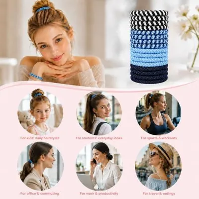 Produktbild von 16 geflochtene Haargummis für Damen und Mädchen