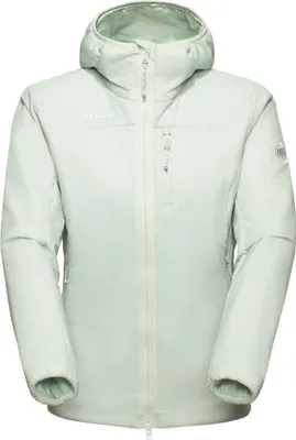 Hellgrüne Mammut Rime IN Hooded Jacket Women mit Kapuze und Reißverschluss vorne