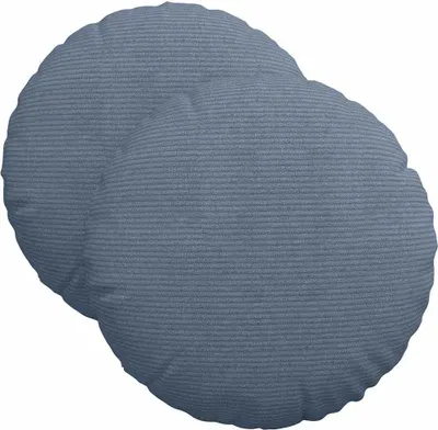 Zdjęcie produktu dla vidaXL Poduszki siedziskowe, 2 szt., tkanina cord, niebieskie, średnica 40 cm