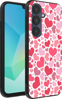 Immagine prodotto di Smartphonica Custodia per telefono adatta a Samsung Galaxy A16 con stampa di cuori - Custodia Backcover in TPU con design a cuori - Custodia per bambini con design a cuori