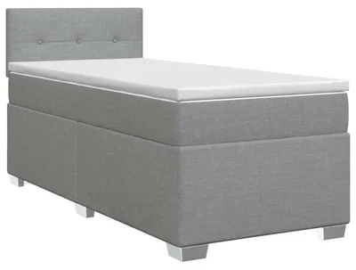 Immagine prodotto di vidaXL Letto a molle con materasso grigio chiaro 90 x 190 cm in tessuto