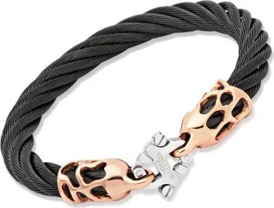 Produktbild von Armband aus Edelstahl in Drahtseiloptik mit modernem Verschluss