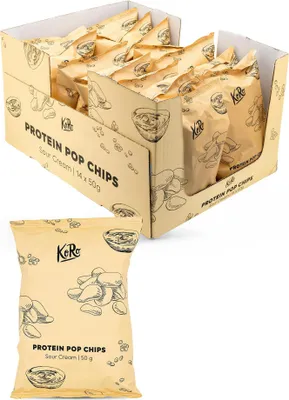 Produktbild von KoRo I Protein Pop Chips mit Sour Cream 14 x 50 g