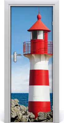 Produktbild von Tulup Türaufkleber 75x205 cm Dekorative Aufkleber Selbstklebend Wasserdichte Tapete Abnehmbar Schlafzimmer Wohnzimmer Wohnkultur - Selbstklebende Leuchtturm
