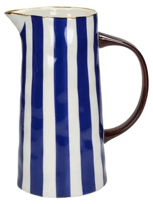 Productafbeelding van Pomax Anafi keramische kan, blauw, afmetingen: 19 cm (L) x 12,5 cm (B) x 23,5 cm (H)