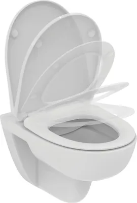 Produktbild von Ideal Standard i.life A WC-Set, Wandtiefspül-WC mit Absenkautomatik, Rundes Design, Alpin Weiß