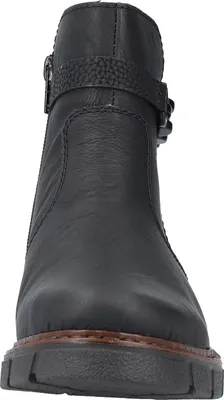 Produktbild von Rieker Damen Winterboots Profilsohle Stiefelette Kette Riemen Z3566, Größe:41 EU, Farbe:Schwarz